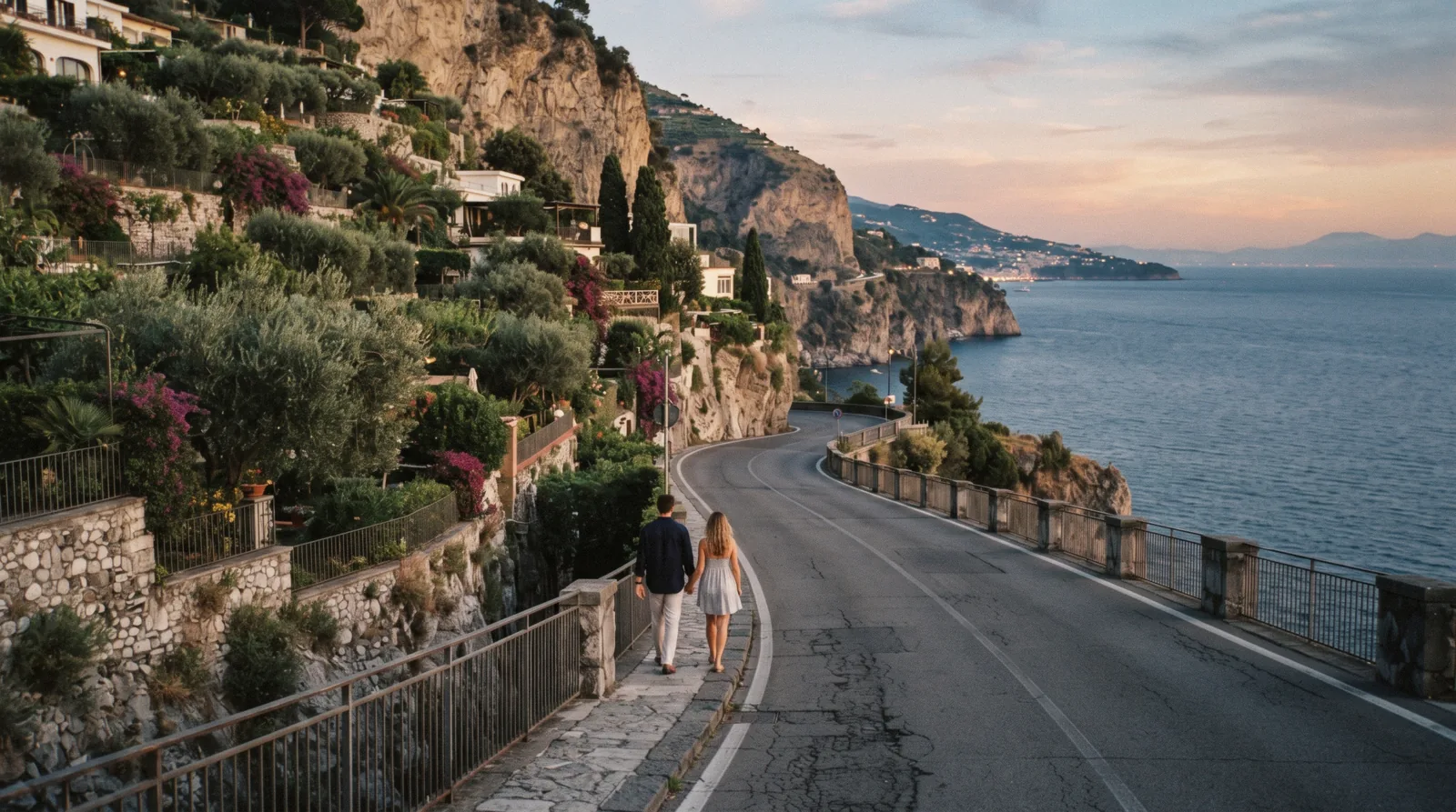 Cliff-top gardens and hotels at Sant'Agnello near Sorrento